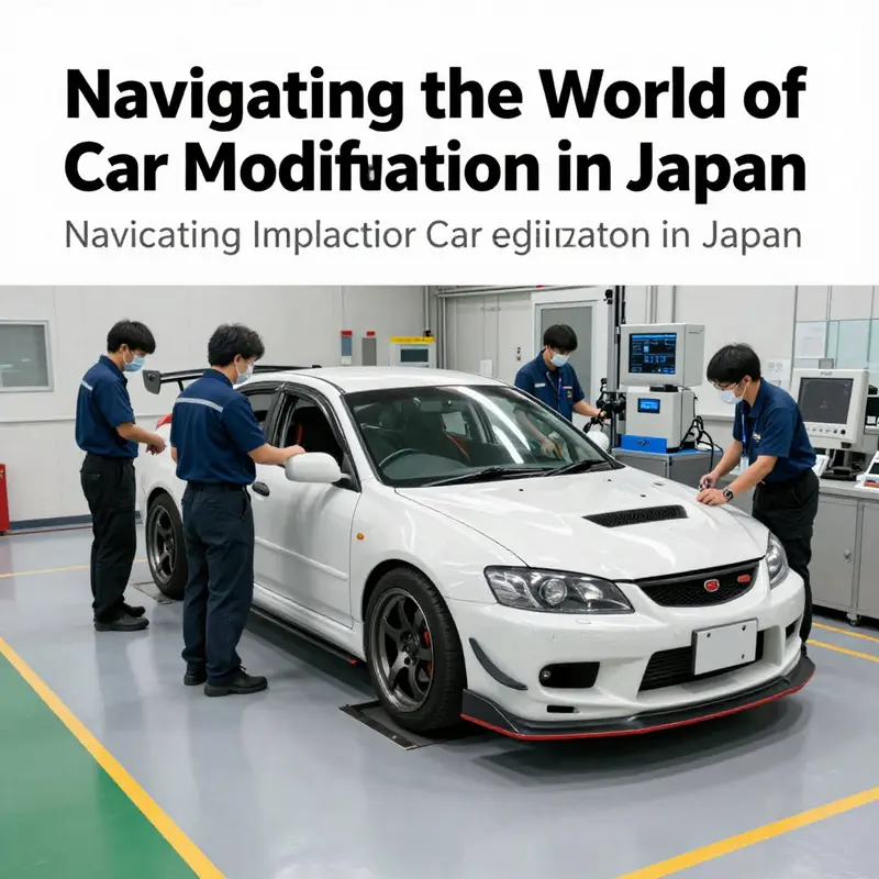 An infographic illustrating the legal framework surrounding car modifications in Japan.