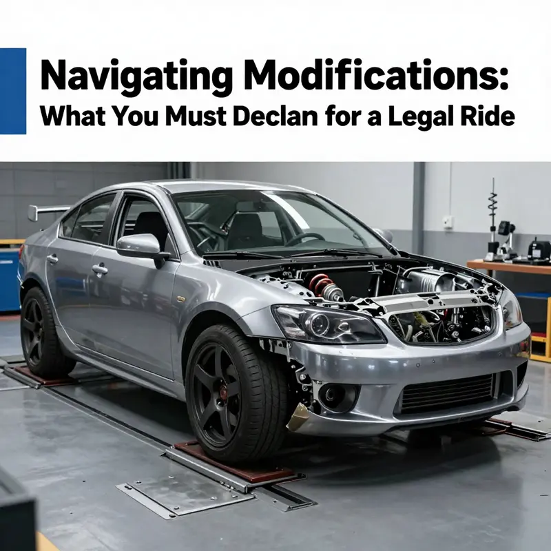 An infographic outlining the key components of car emissions systems that need to be declared when modified.