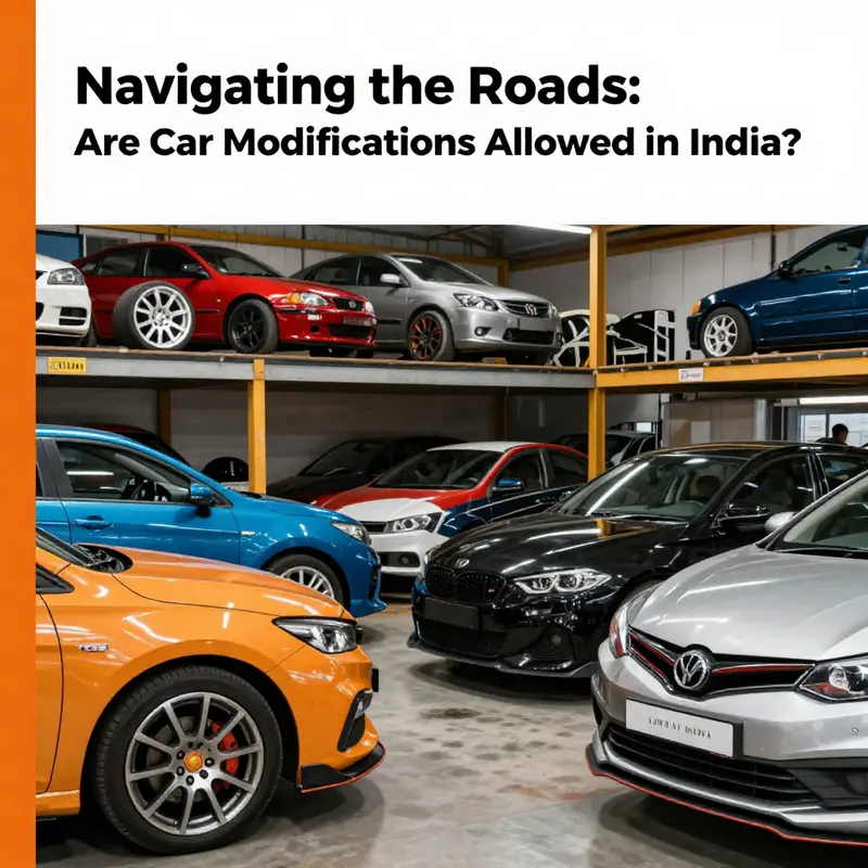 A car inspector checks a modified vehicle, highlighting the importance of compliance with Indian regulations.