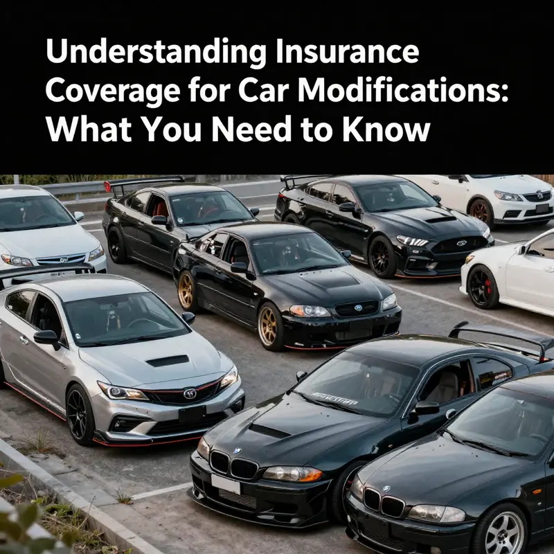 Diverse modified vehicles highlighting customization and the importance of understanding insurance coverage.