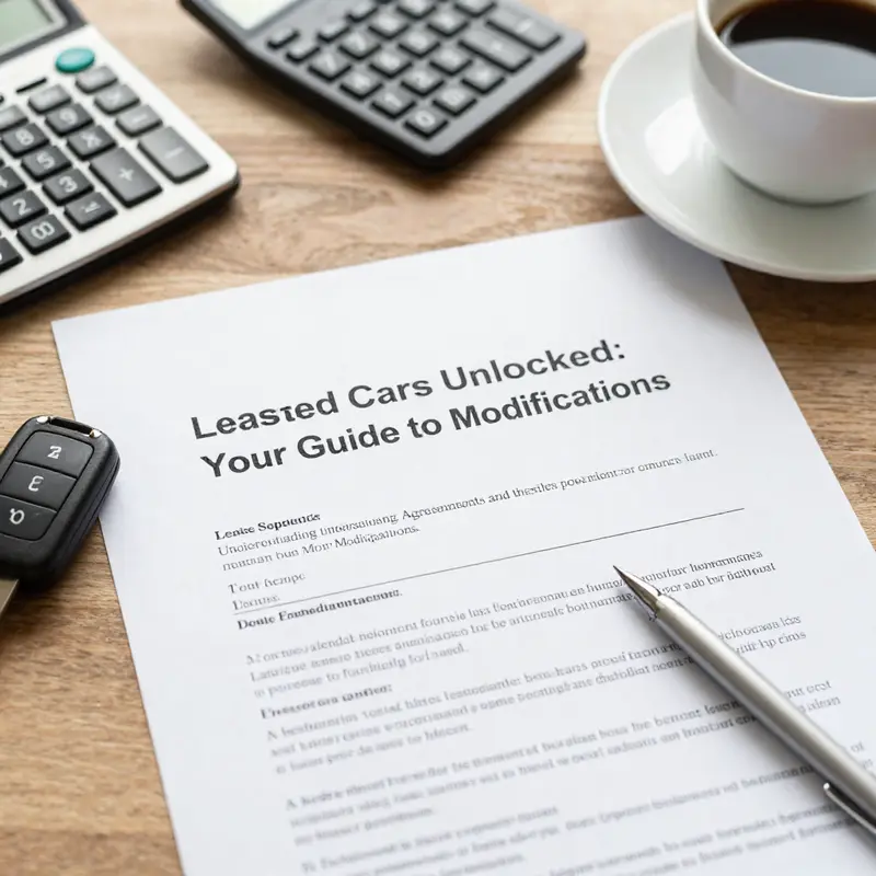 Aftermarket parts featured near a leased vehicle, highlighting modification restrictions.