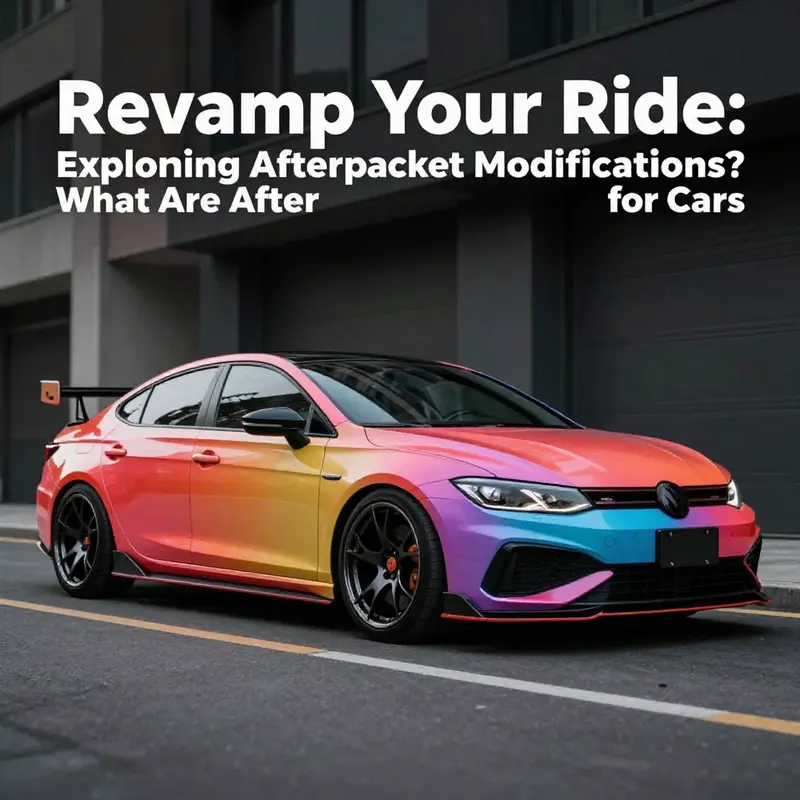 Customized car with aftermarket aesthetic modifications, displaying a vibrant paint job and sleek design.