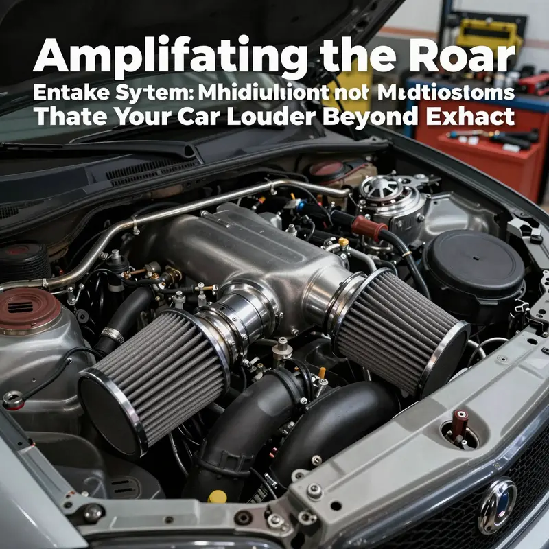 An aftermarket high-flow intake system designed to enhance engine sound.