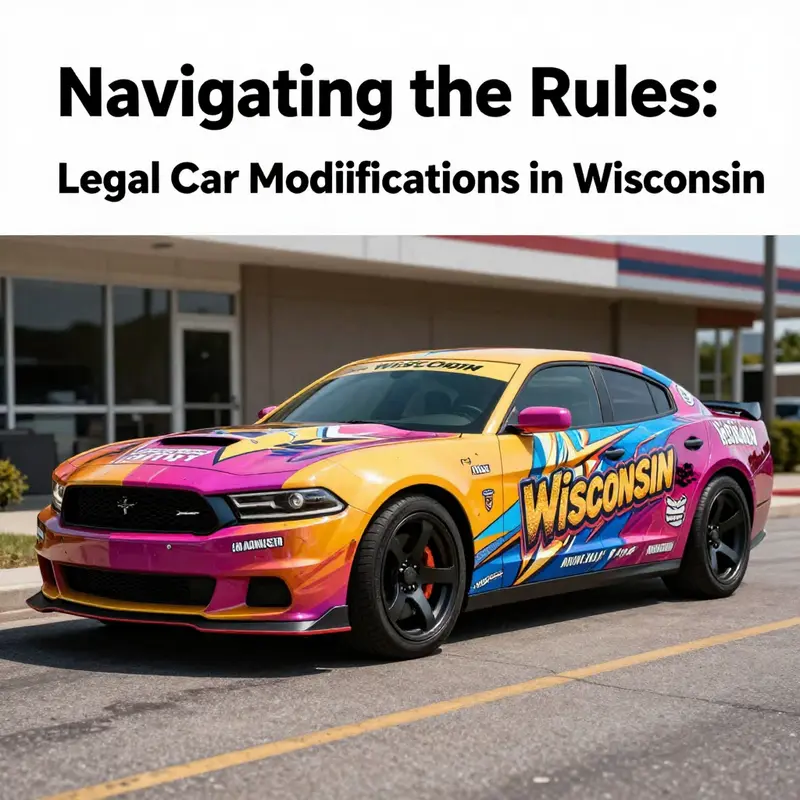 A look at a legal aftermarket exhaust system installed on a performance car, illustrating compliance with Wisconsin regulations.