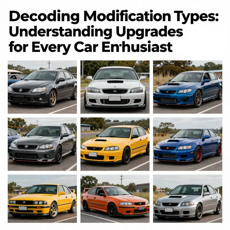 A visually striking collage of various modified cars emphasizing performance, aesthetics, and functionality.