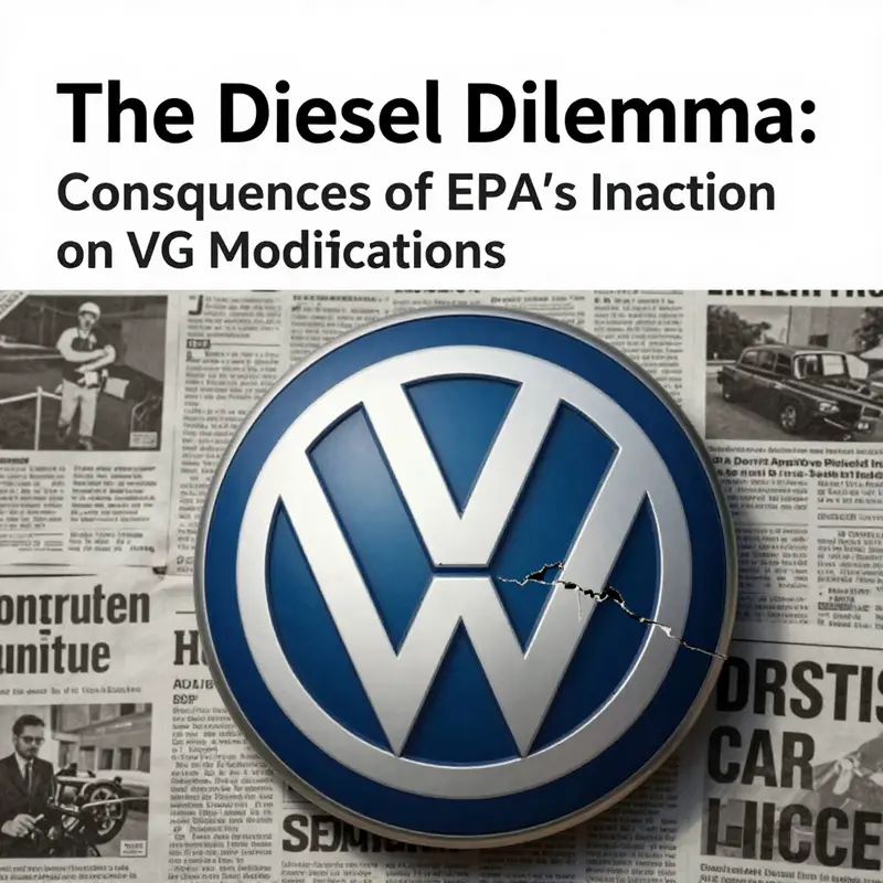 Dashboard warning lights in a VW diesel car highlight the compliance issues stemming from EPA’s potential disapproval.