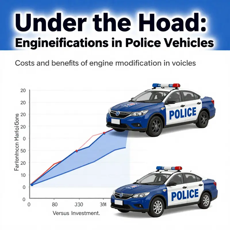 A glimpse into the intricate modifications made to enhance police vehicle performance.