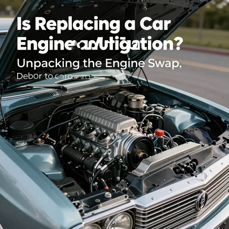 A classic car with a freshly replaced engine, highlighting the excitement of automotive modification.