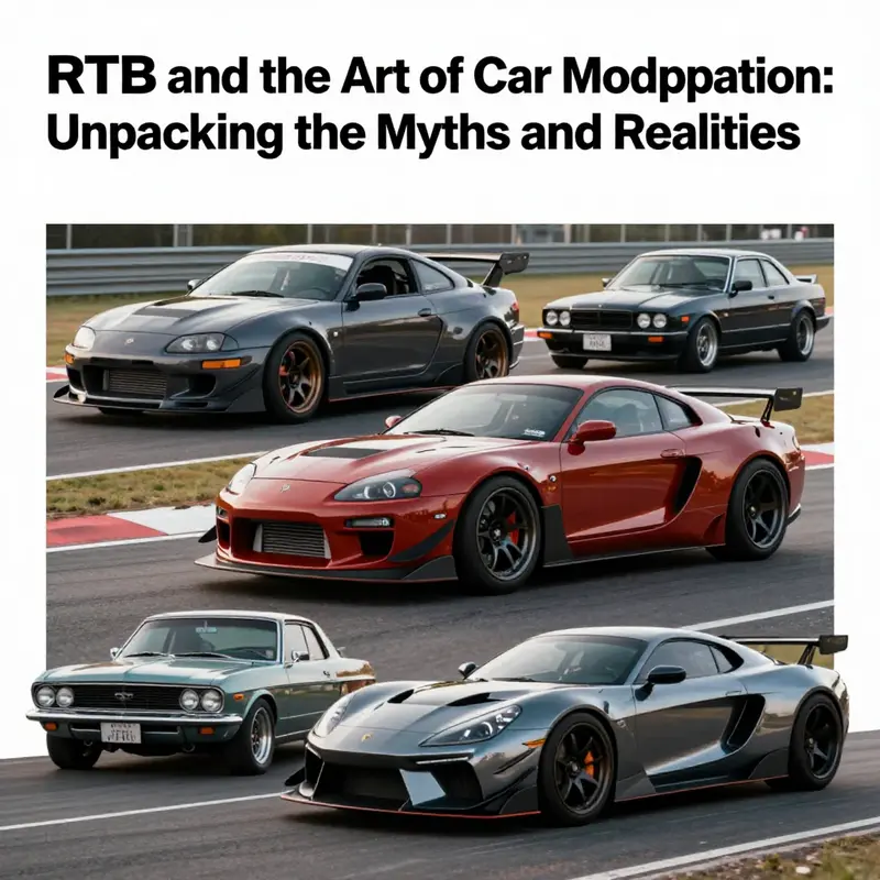 Collage image featuring modified cars representing performance, classic restorations, and cutting-edge technology.