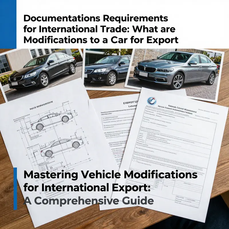 Essential documentation and evidence of modifications for exporting vehicles.