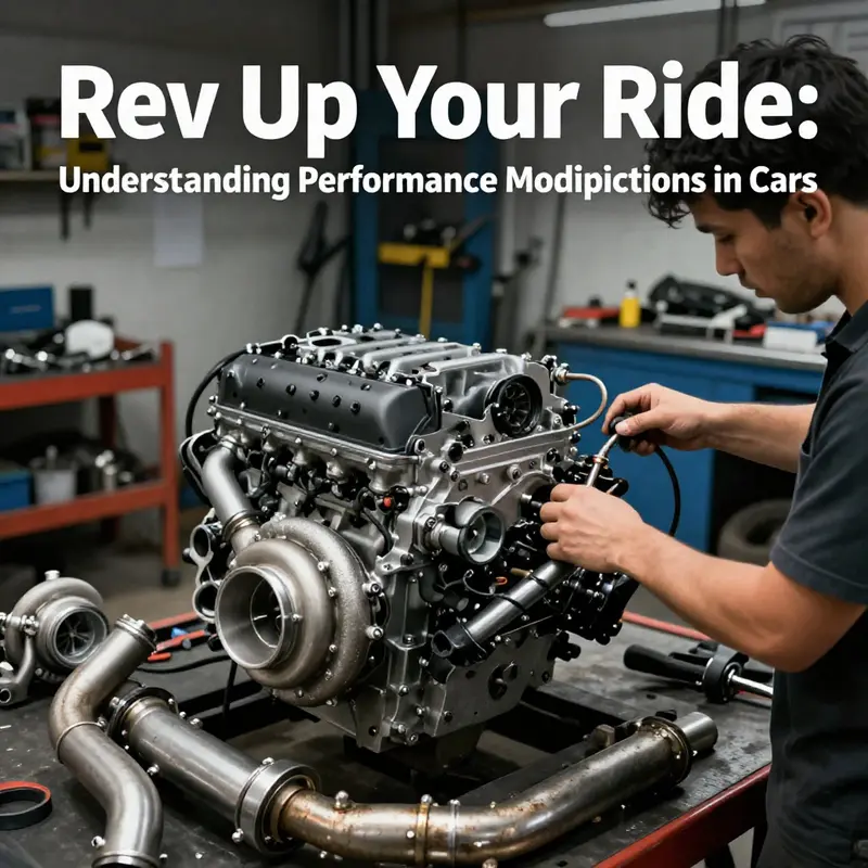 An engine being upgraded with high-performance components in a well-equipped workshop.