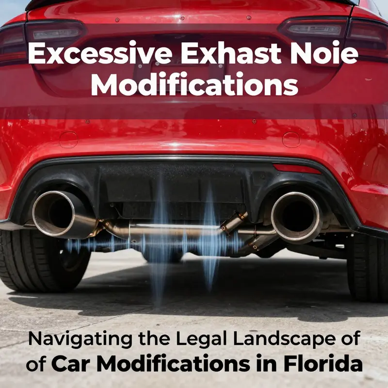 Visual representation of a car with a loud aftermarket exhaust, highlighting the issue of excessive noise in car modifications.