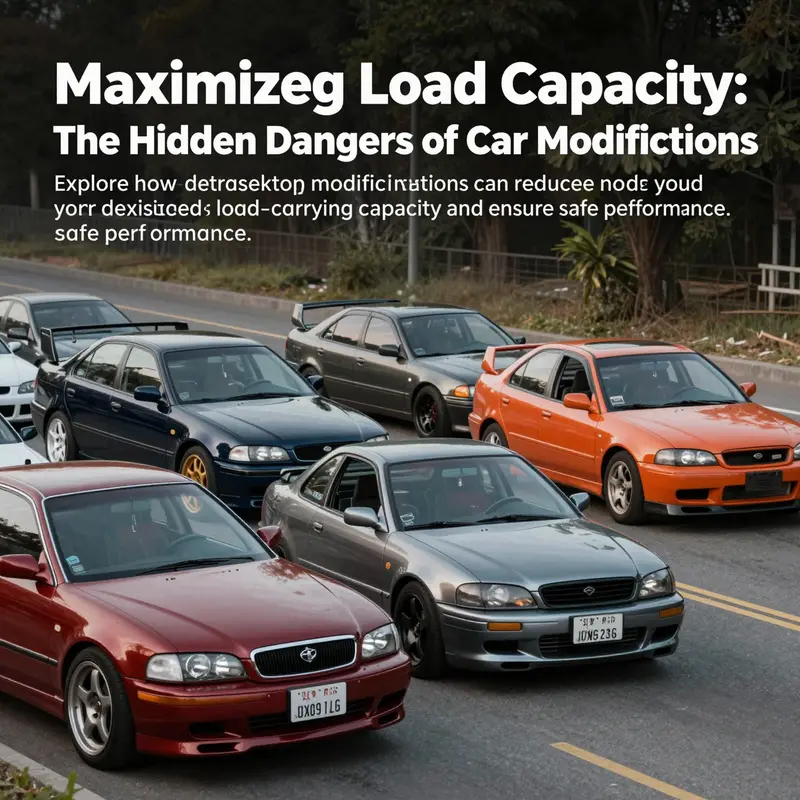 A collection of modified cars displaying different types of enhancements, highlighting the diversity in automotive modifications.