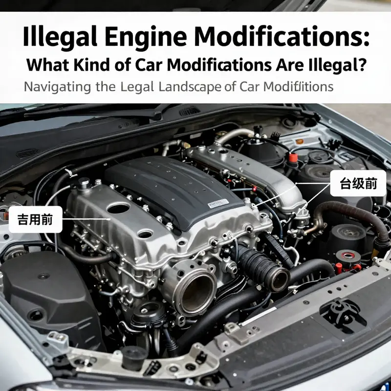 Visual comparison of OEM vs. modified engine components, highlighting illegal modifications.