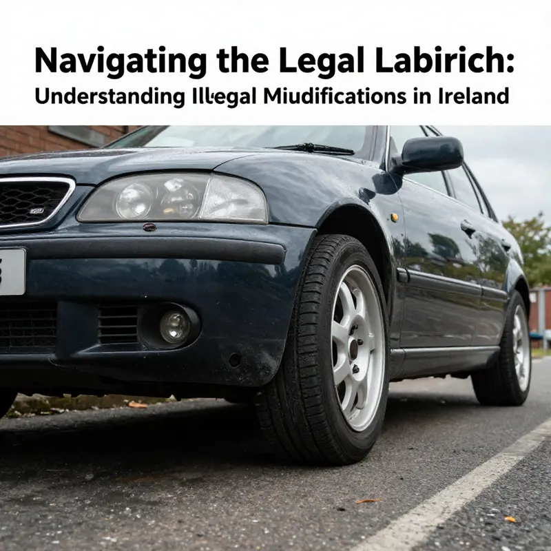 An aftermarket exhaust system that may violate noise regulations in Ireland.