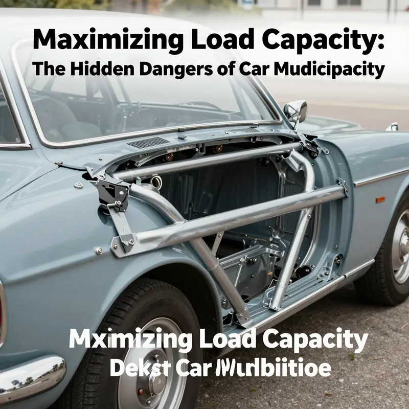 A dynamic view of an aftermarket suspension installation that highlights modifications impacting load capacity.
