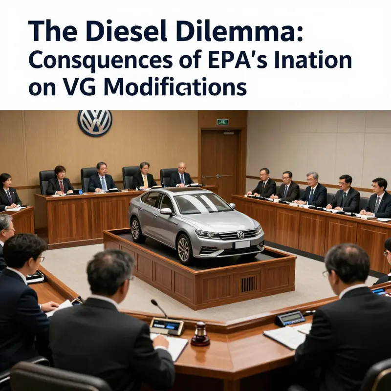 Dashboard warning lights in a VW diesel car highlight the compliance issues stemming from EPA’s potential disapproval.