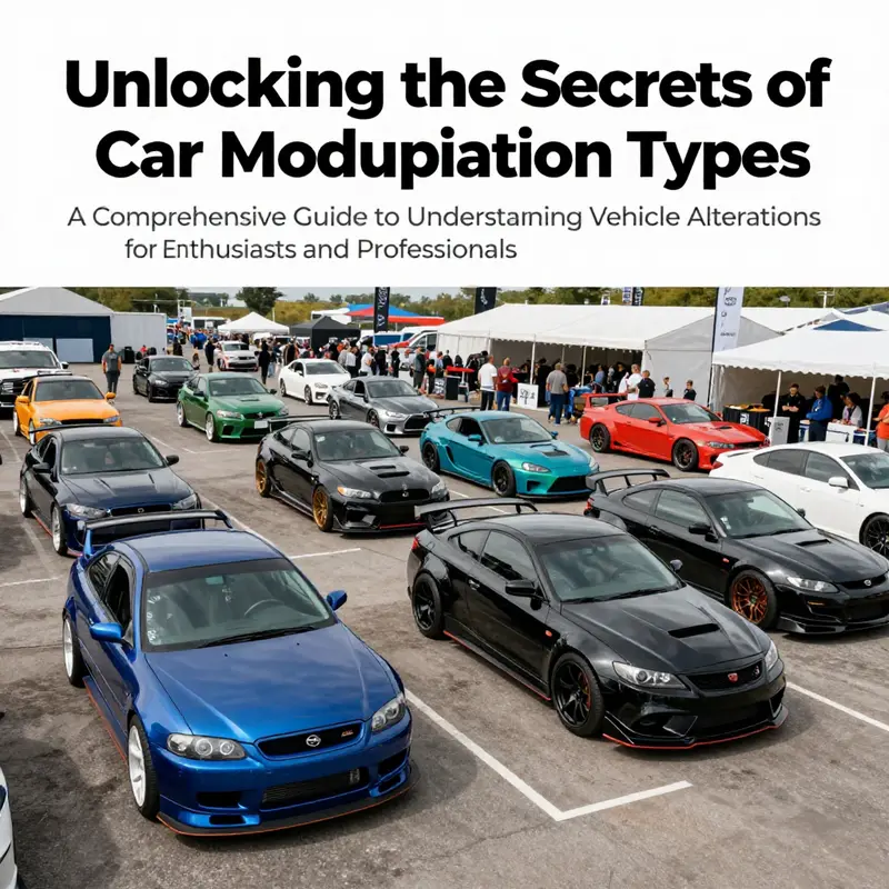 A collection of modified cars showcased at a car show, capturing various modification types and styles.