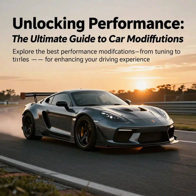 A sleek modified sports car racing on a track against a sunset backdrop.