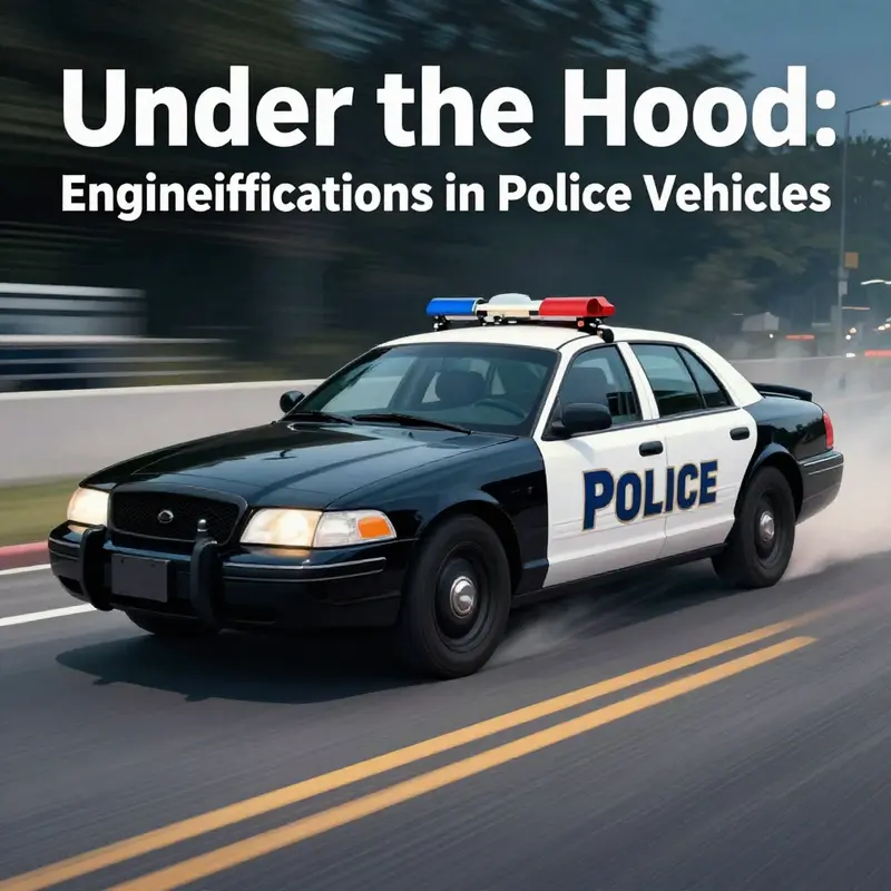 A glimpse into the intricate modifications made to enhance police vehicle performance.