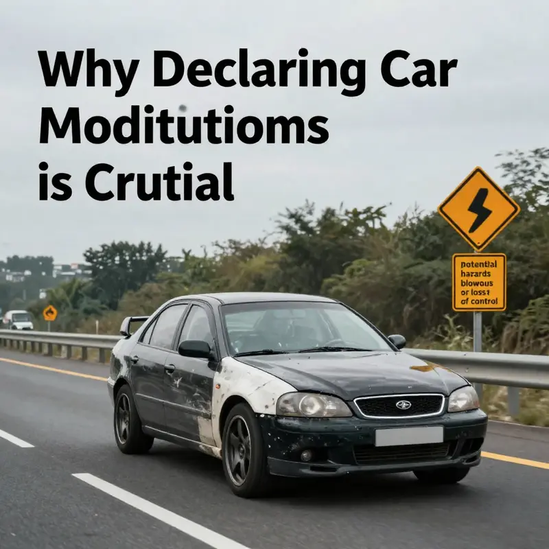 Legal ramifications seen in a courtroom setting for failing to declare vehicle modifications.