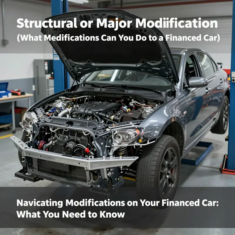 Examples of non-structural modifications enhancing a financed car’s aesthetics and performance.