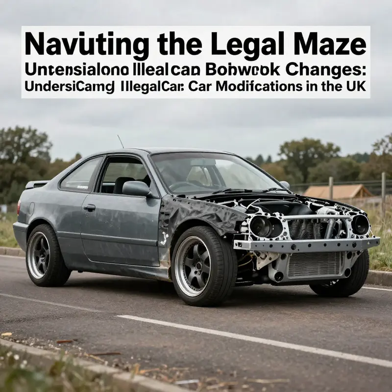 An illegal, loud exhaust system highlights potential legal violations in vehicle modification.