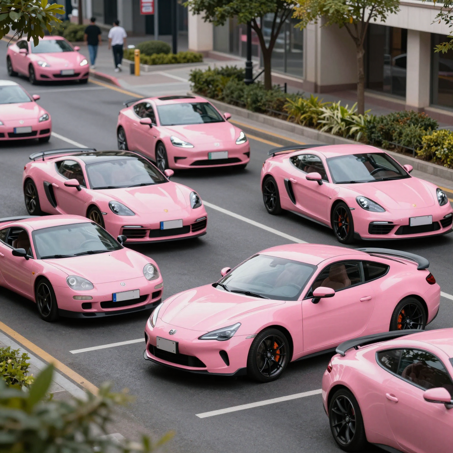 Various Pink Cars
