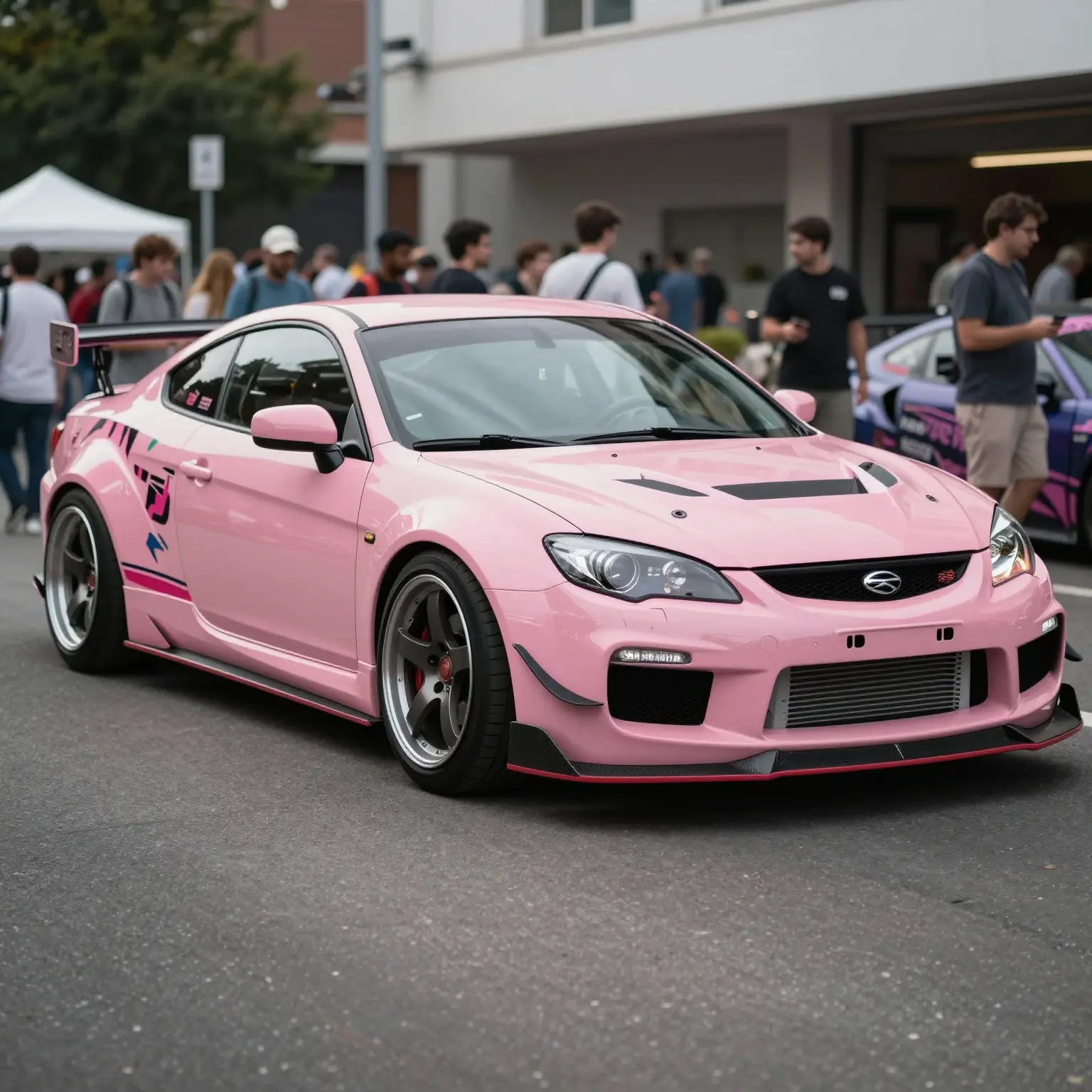 Stylishly Modified Pink Car