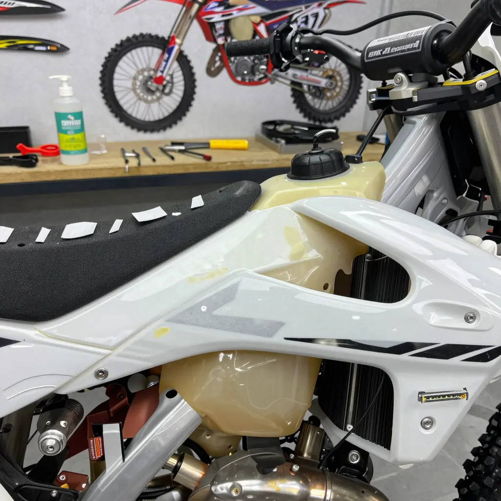 Dirt bike preparation for graphics application
