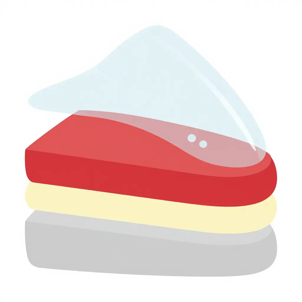 Cross-section of an aftermarket fairing showing base material, primer, base color coat, and clear coat layers, with small blisters forming between the clear coat and the base color coat beneath it.